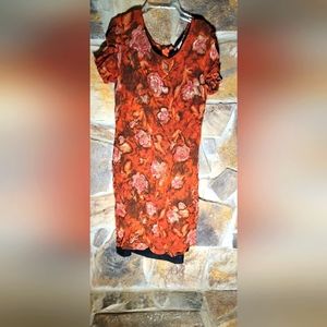 Ms x orange reddish long dress